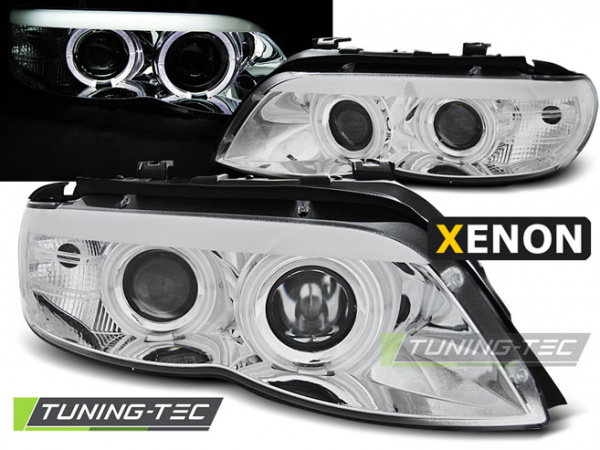 Upgrade Xenon LED Angel Eyes Scheinwerfer für BMW X5 E53 03-06 chrom
